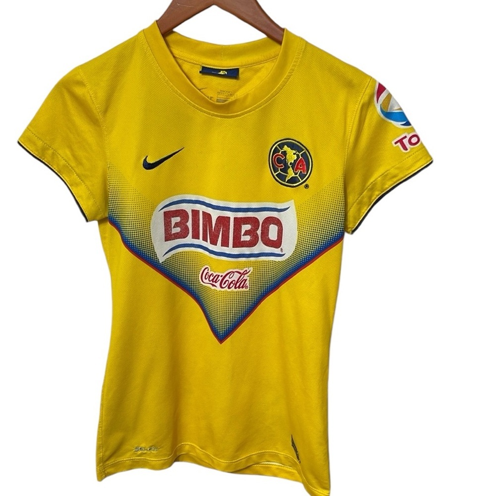 Nike Vintage Club America Soccer Jersey SZ S Yellow